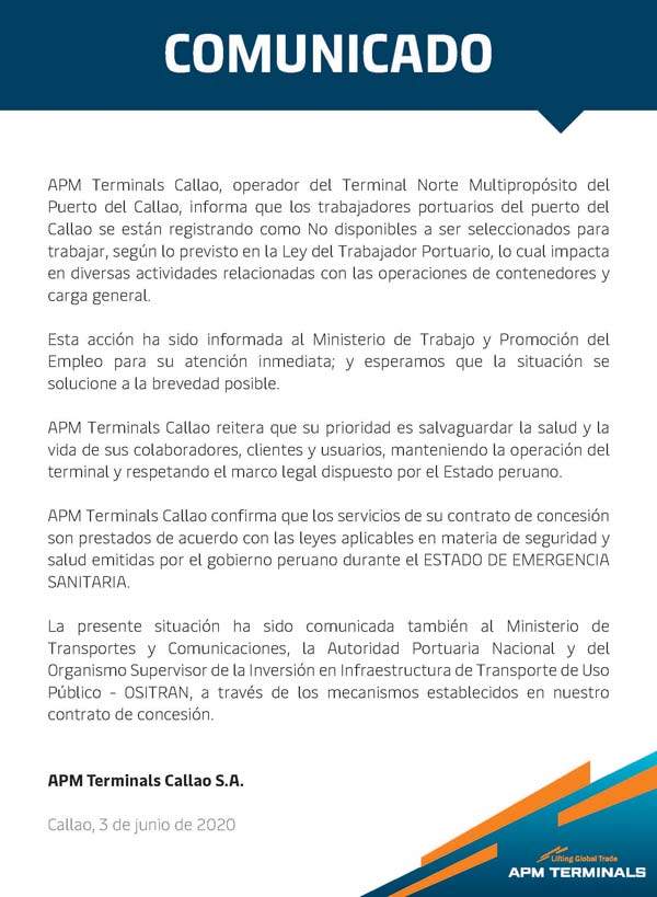 Muelle Norte del Callao estaria en riesgo de cierre por falta de