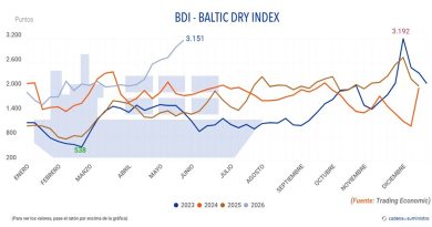 El Baltic Dry Index aumenta un 5,8% impulsado por todos los segmentos
